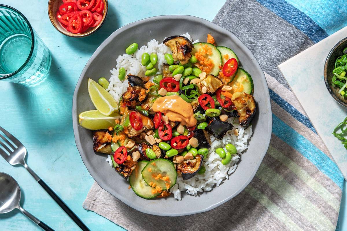 Vegetarische japanische Reisbowl