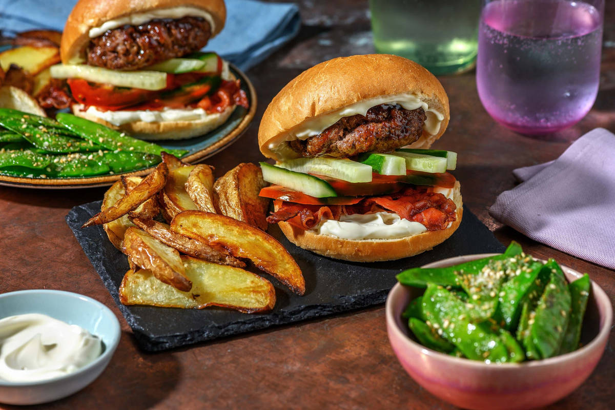 Snelle en rijke hamburger met Aziatische twist