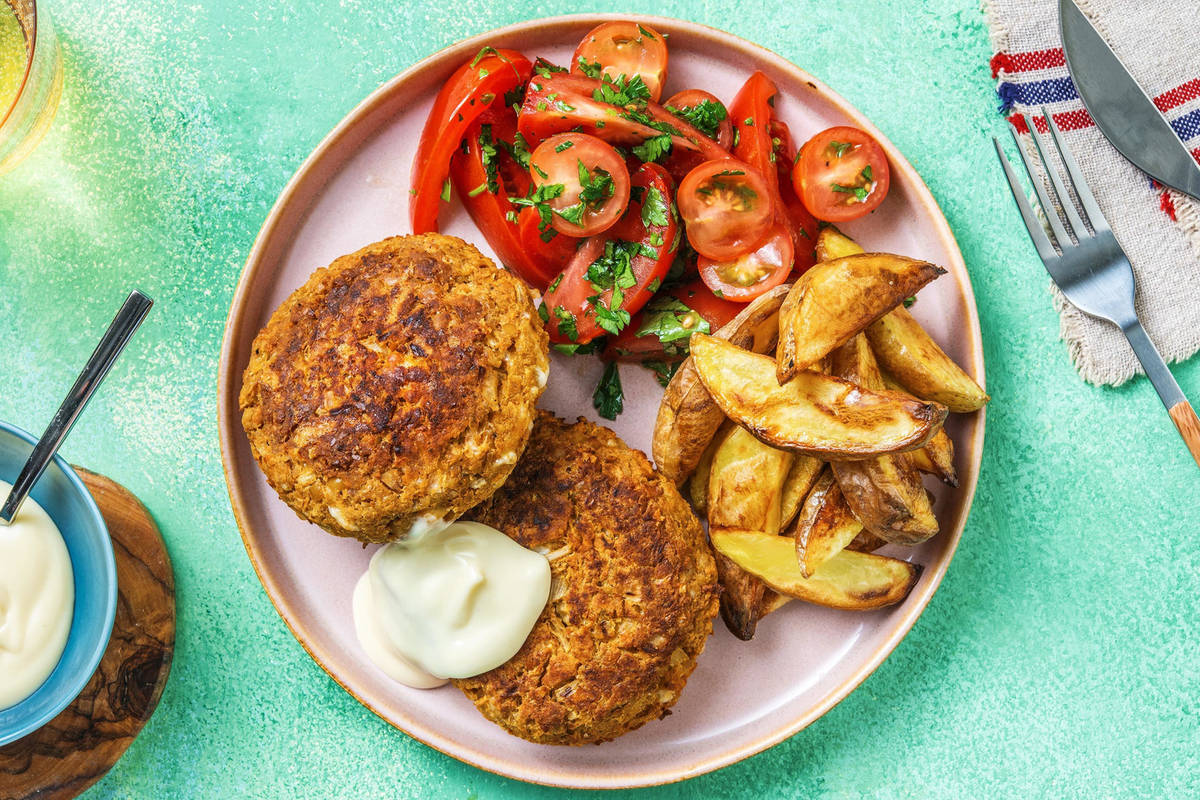 Zelfgemaakte vegetarische burgers 