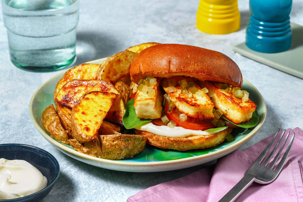 Cajun-Inspired Chicken Halloumi Burgers