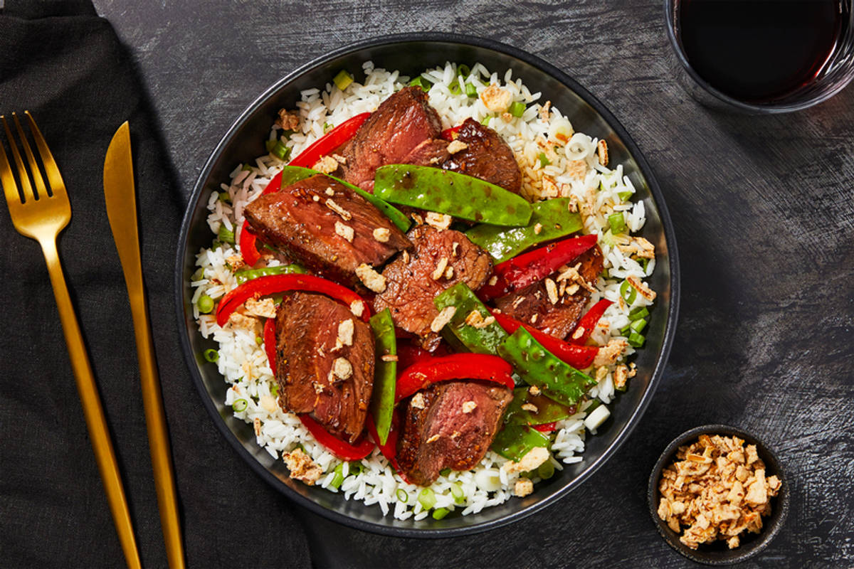 Quick Ginger and Double Striploin Steak Stir-Fry
