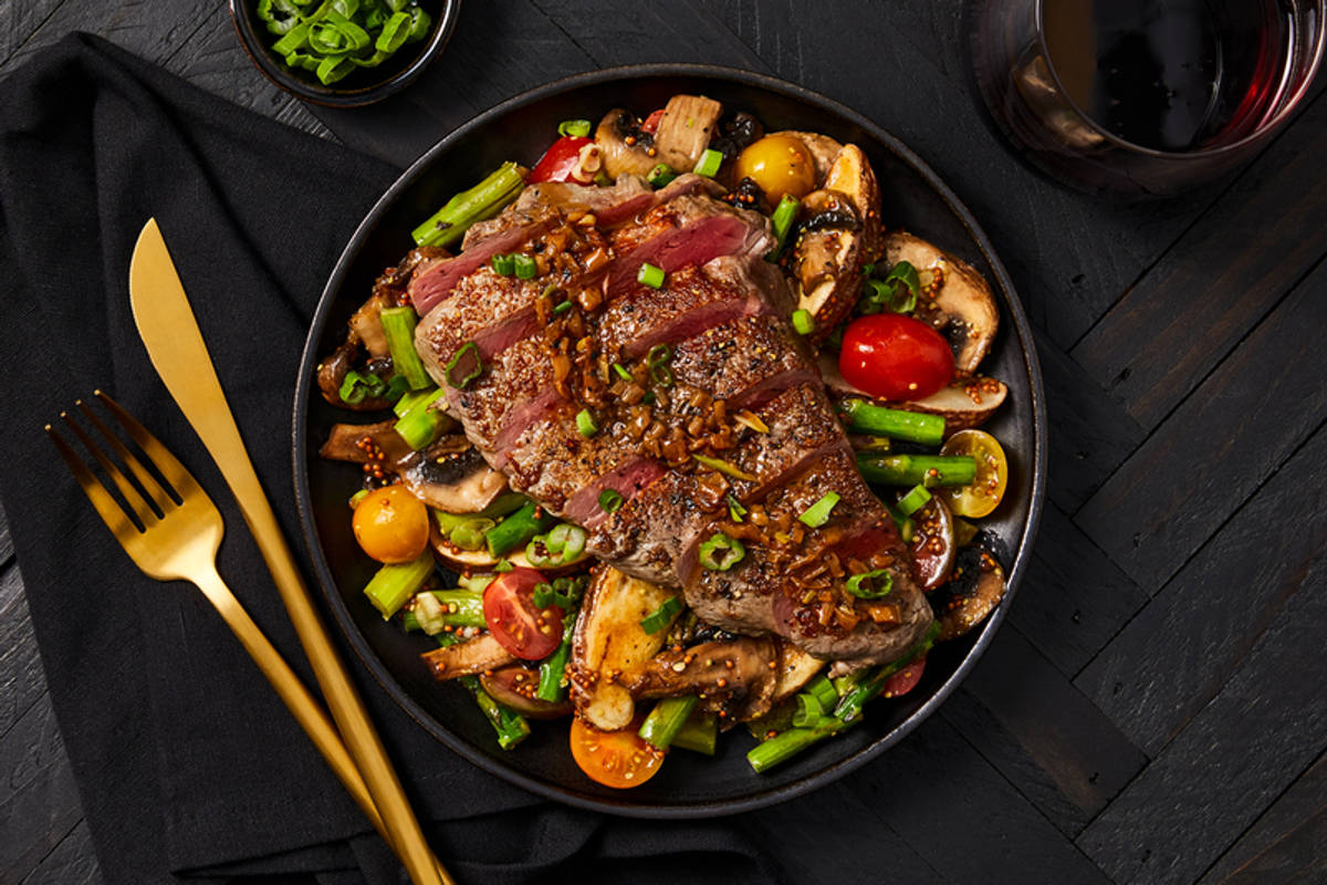 Steak avec sauce à l'échalote