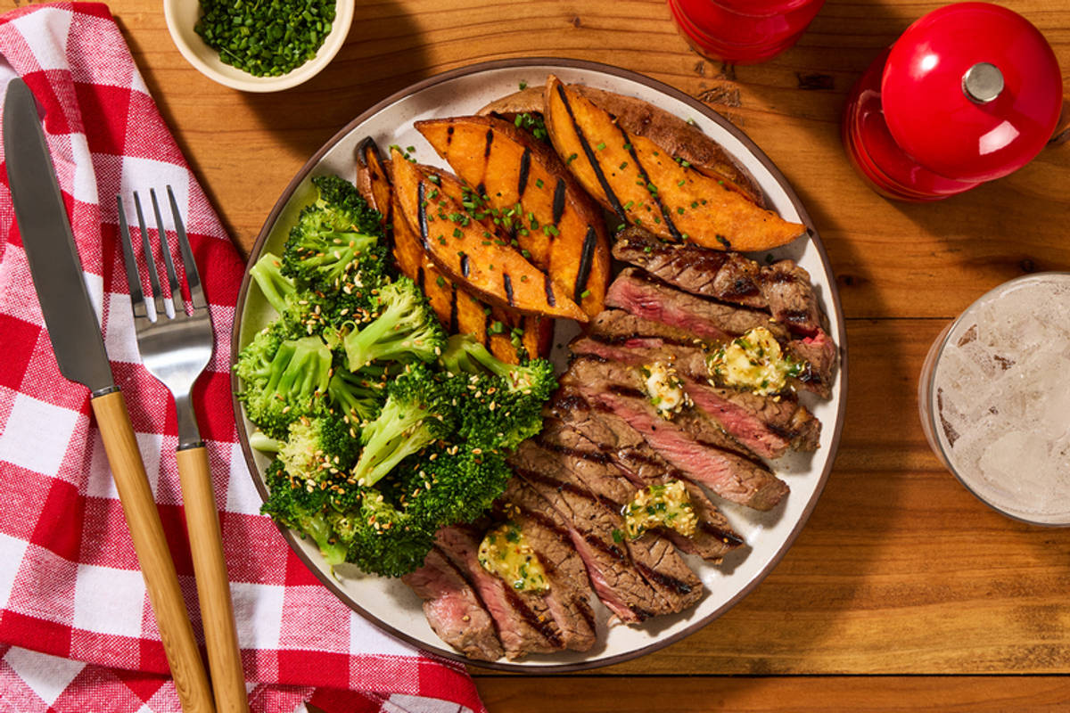 Steak de faux-filet grillée au beurre de miso