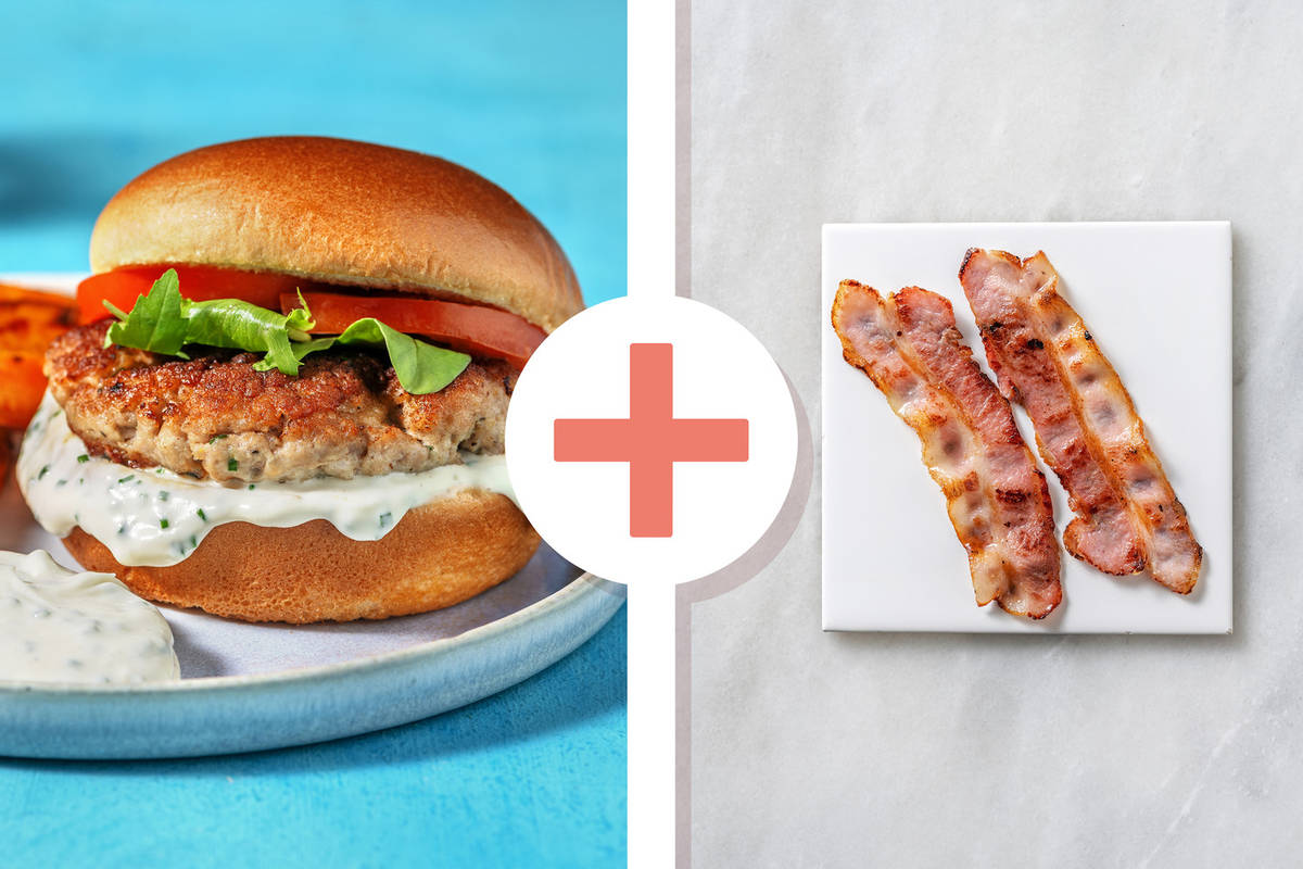 Caesar Turkey, Bacon, Lettuce and Tomato Burgers