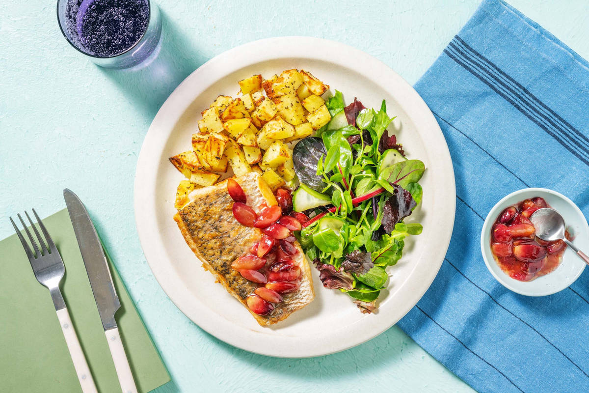 Cal Smart Flakey Barramundi and Grape Pan Sauce
