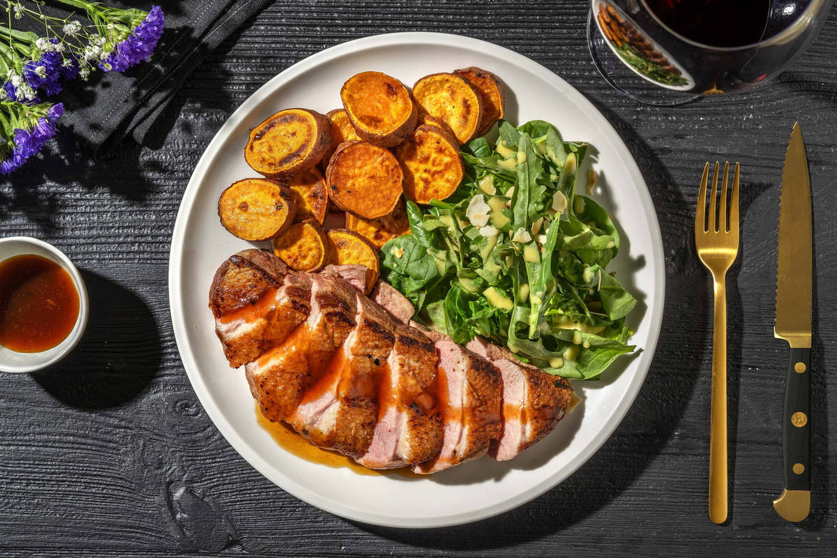 Rosemary Seared Duck in Apricot Sauce