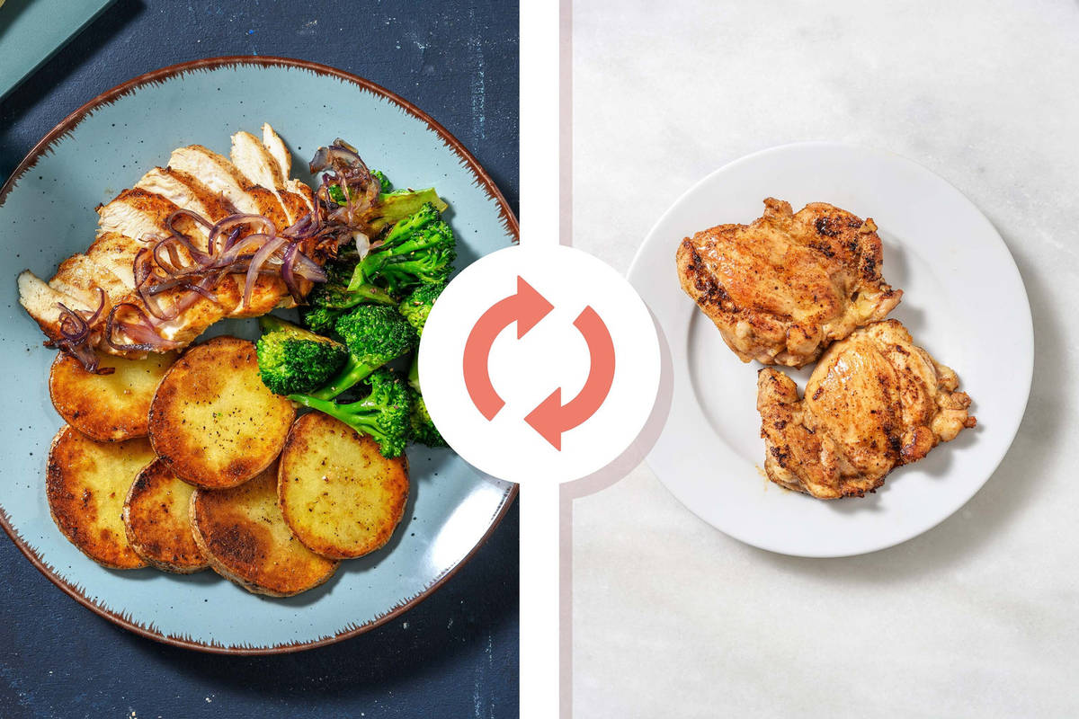 Hauts de cuisses de poulet aux oignons caramélisés