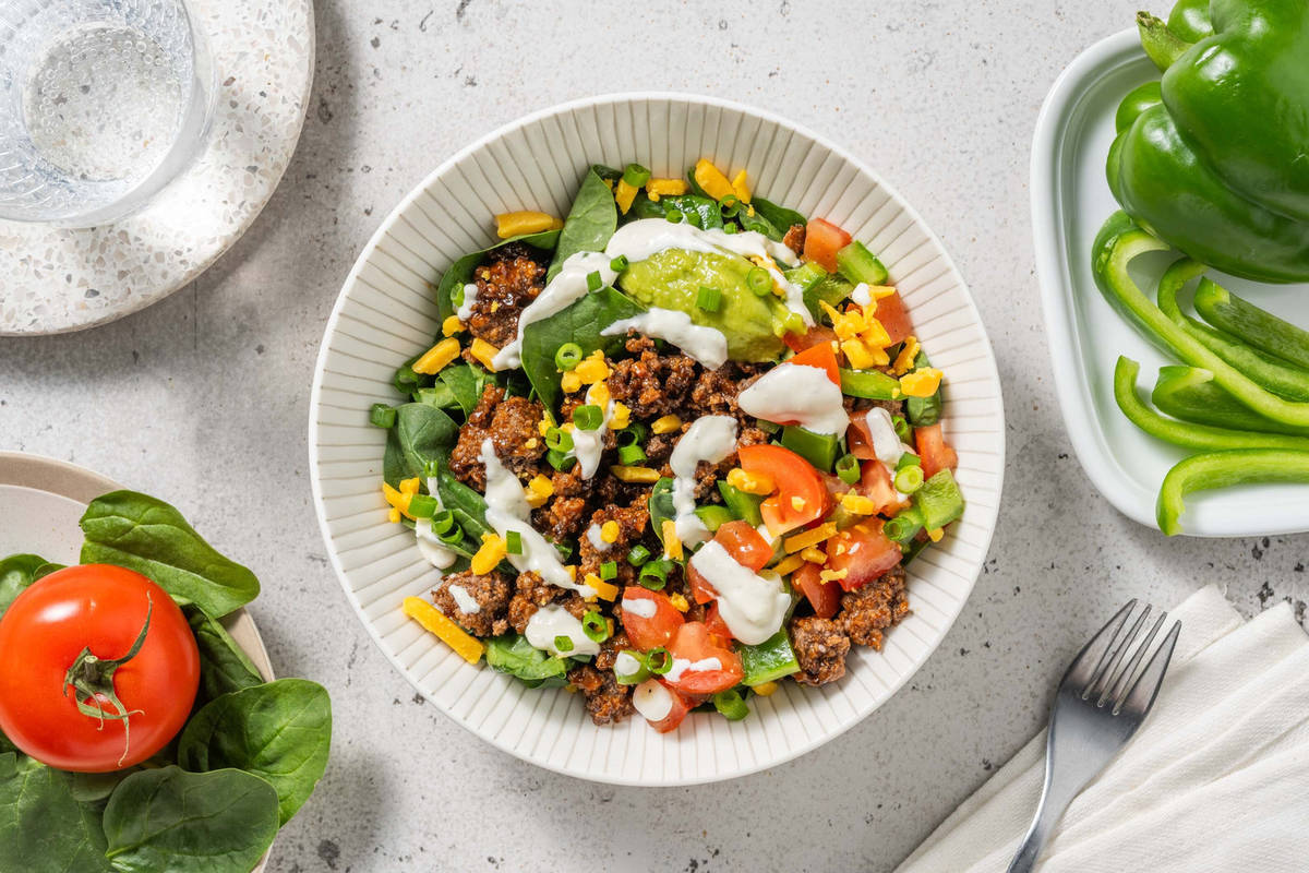 Carb Smart Chorizo Taco Salad Bowls