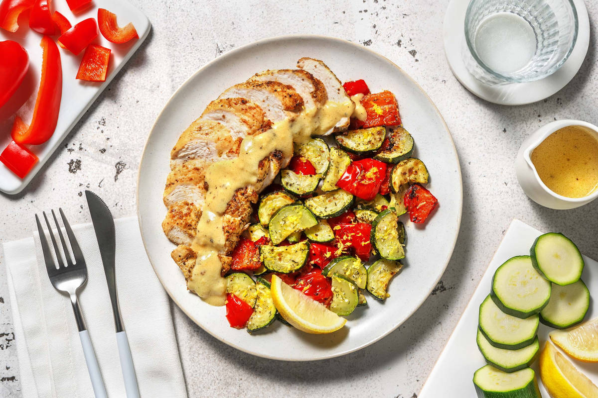 Poulet et sauce crémeuse au citron