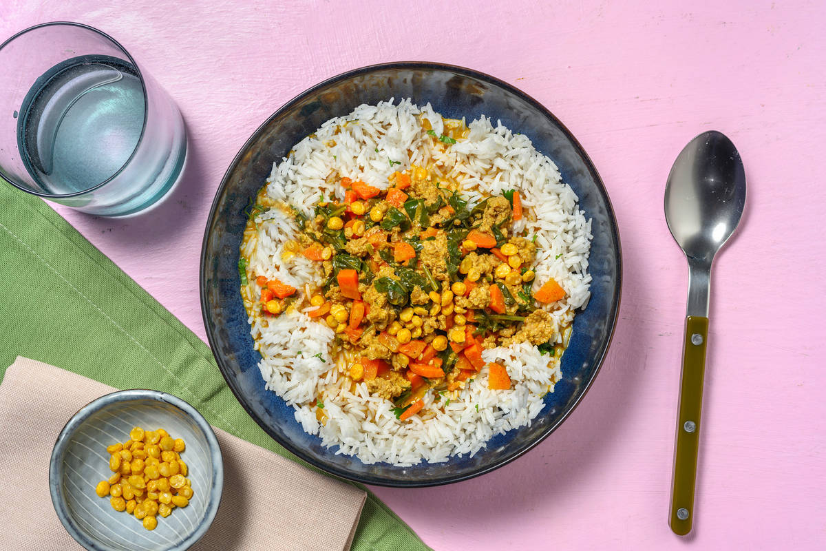 Cari de dinde et chana dal croustillant