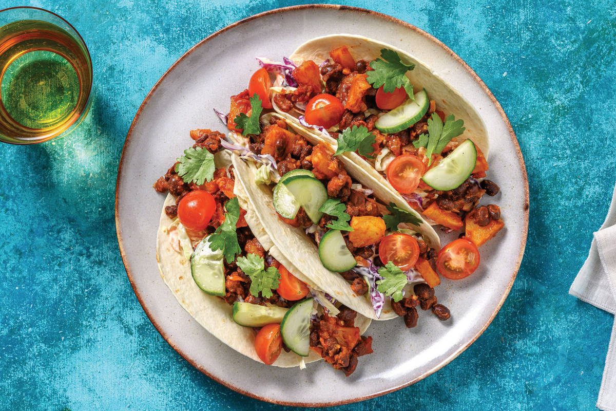 Quick Black Bean & Pineapple Tacos