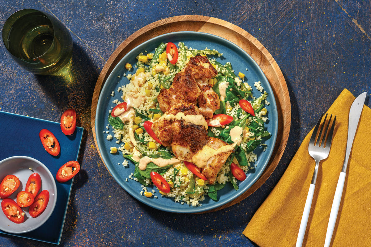 Caribbean Chicken & Veggie Couscous
