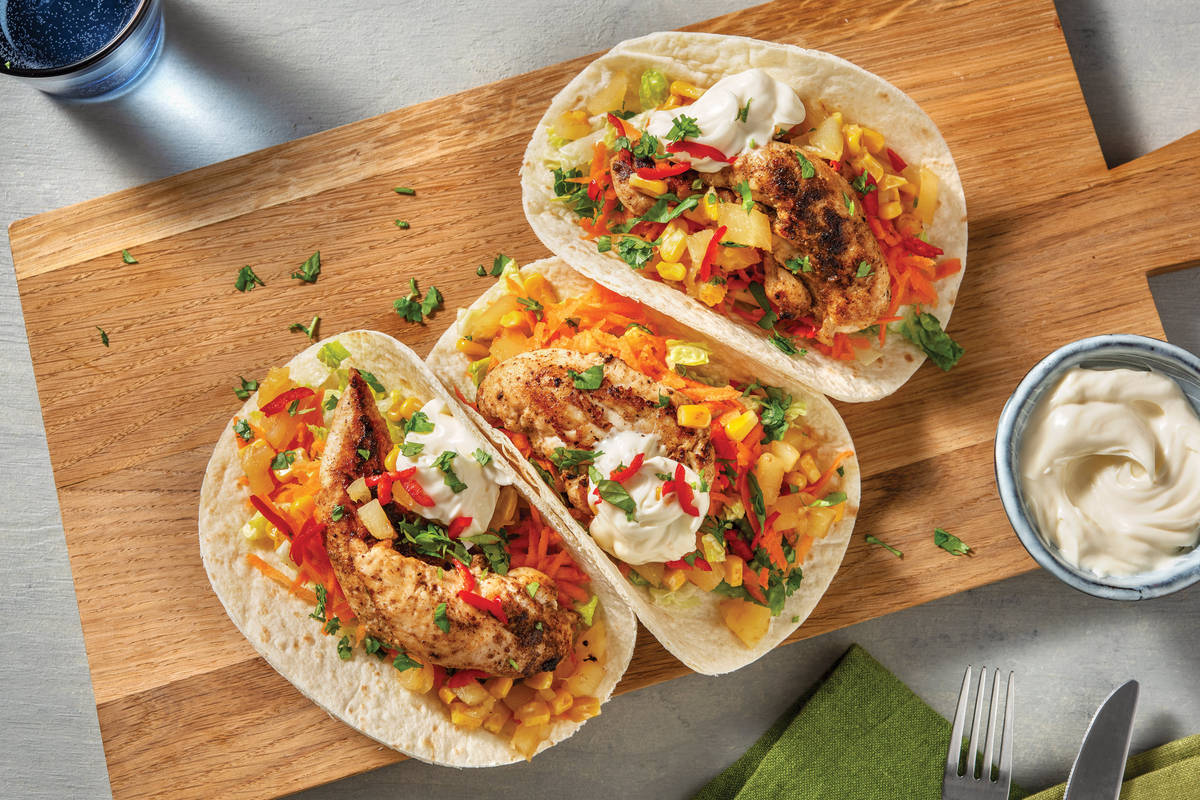 Quick Caribbean Chicken Tacos