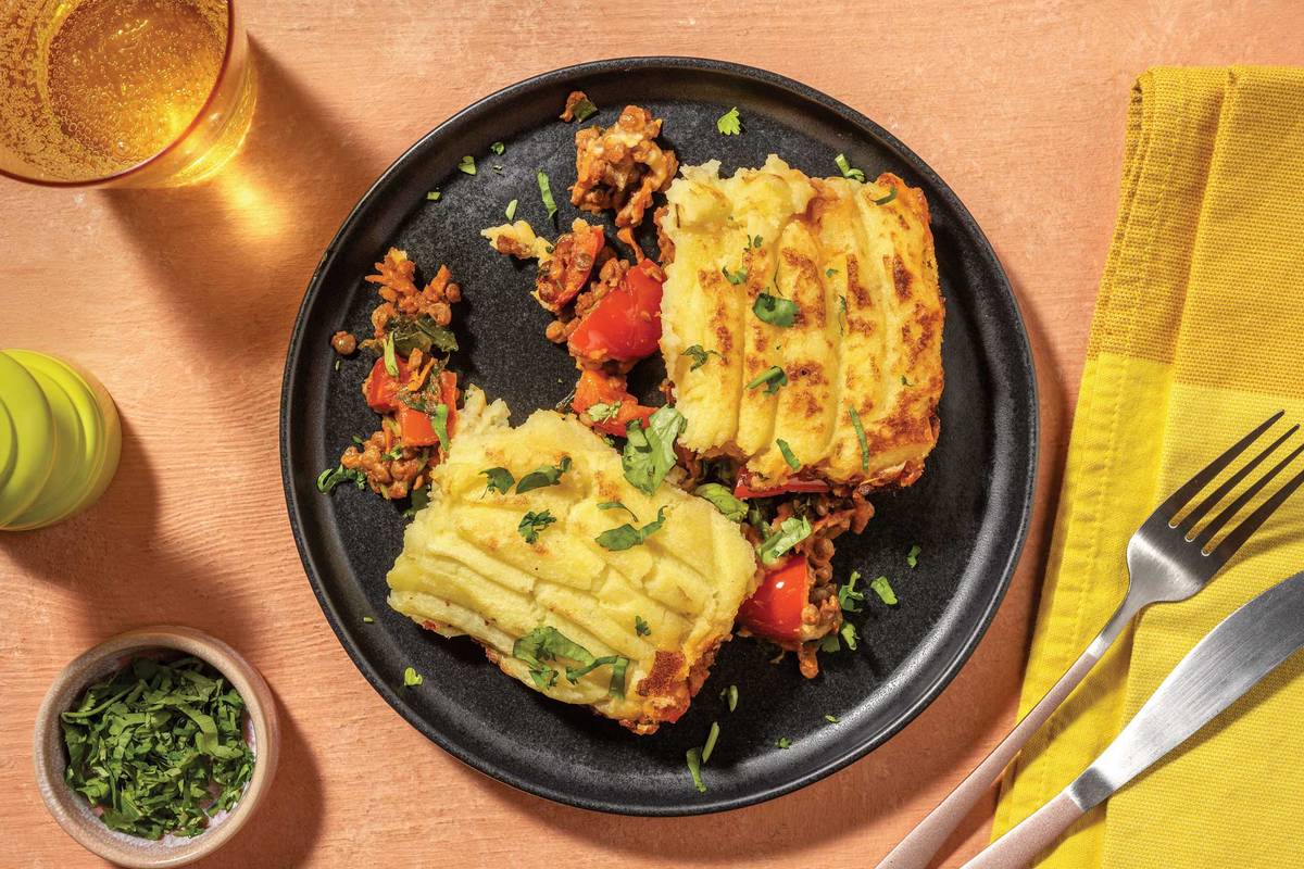 Caribbean Lentil & Capsicum-Kale Pie