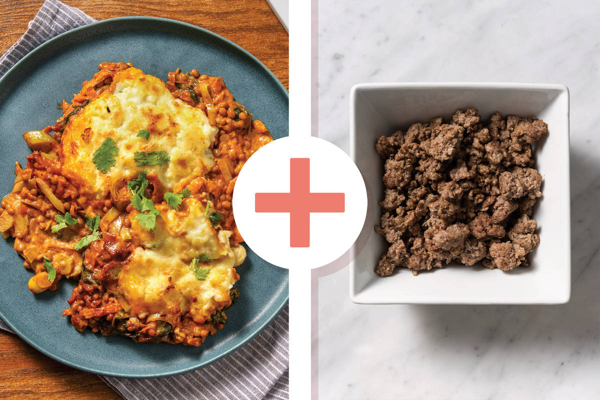 Caribbean Lentil, Beef & Veggie Pie