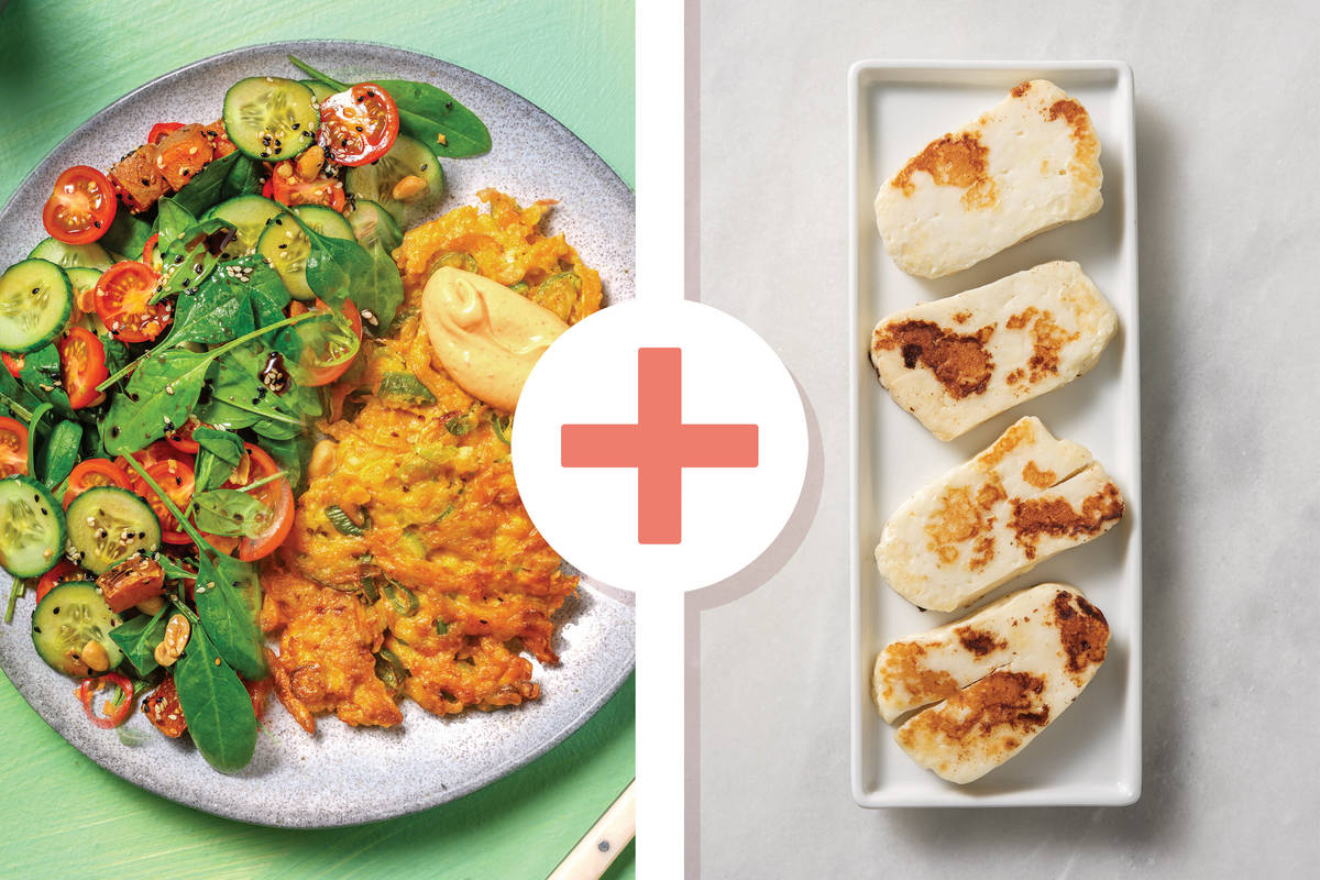 Carrot-Ginger Fritters & Haloumi