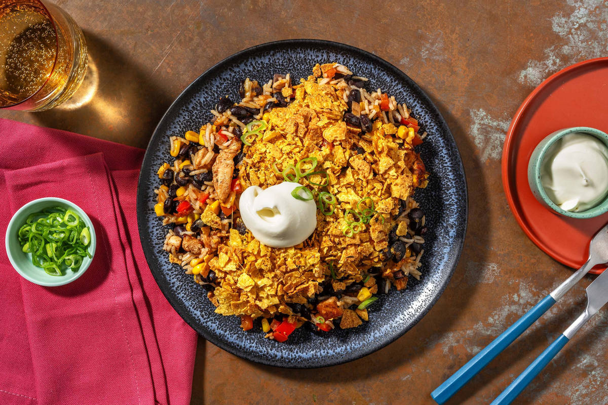 Cheesy Fiesta Chicken Casserole