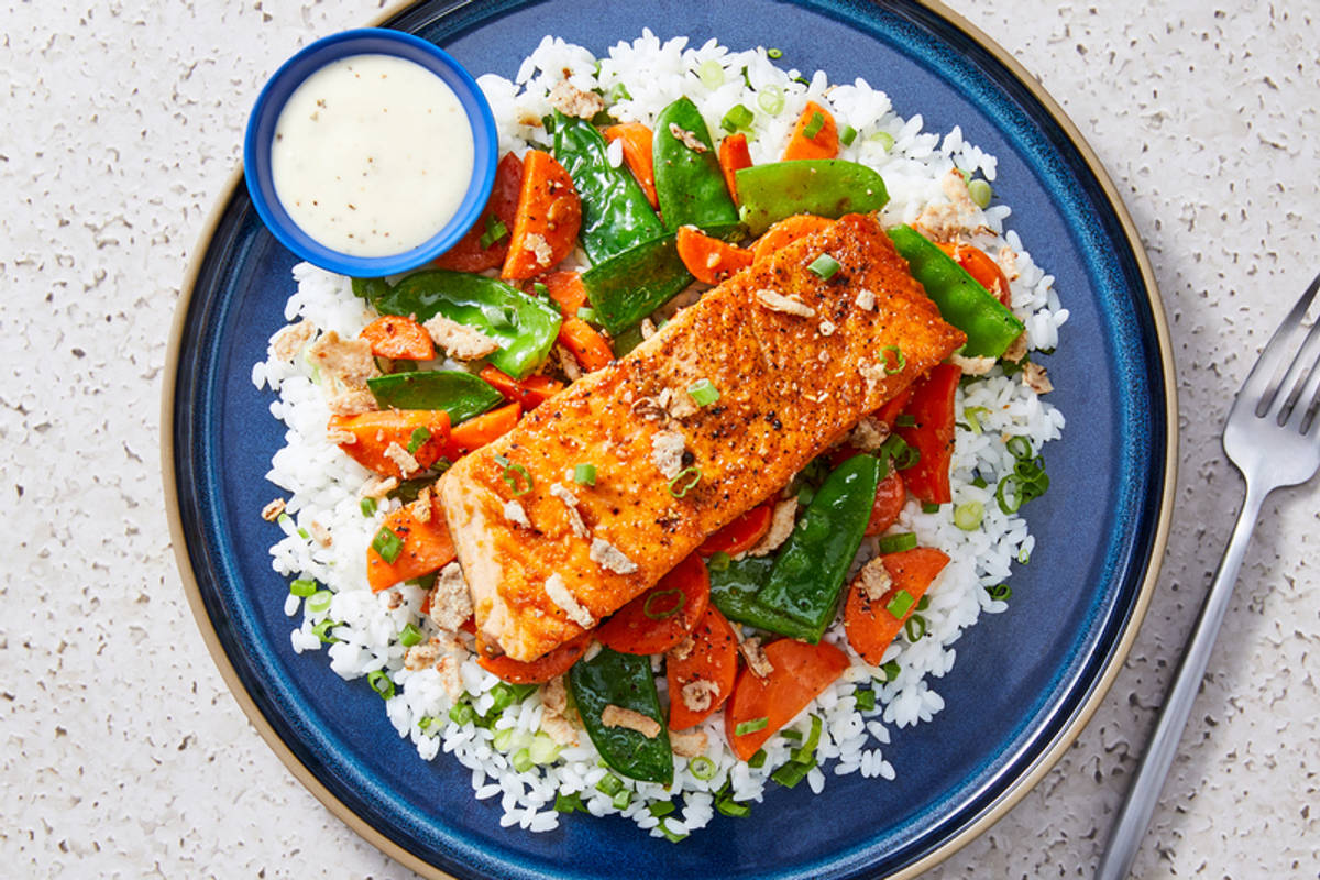 Double saumon grillé au miel et au sésame