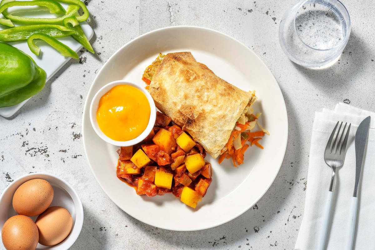 Chapati roulé à l'omelette