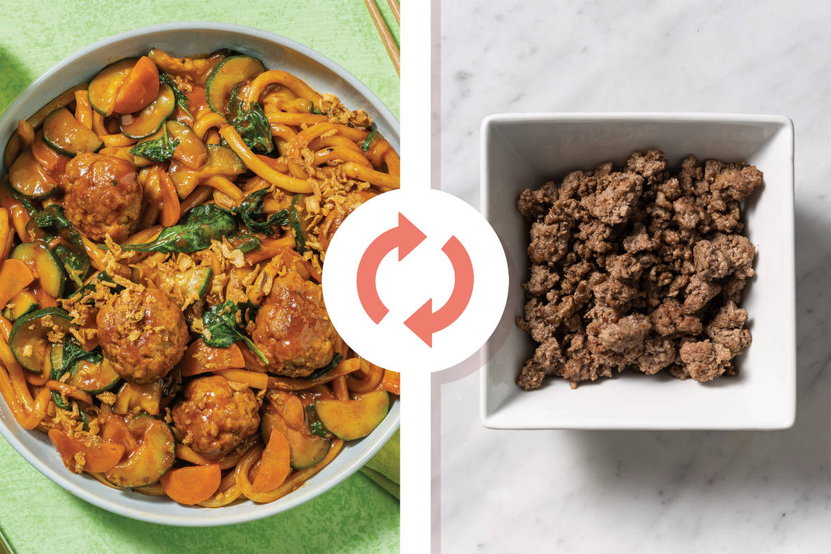 Char Siu Beef Meatballs & Noodle Bowl