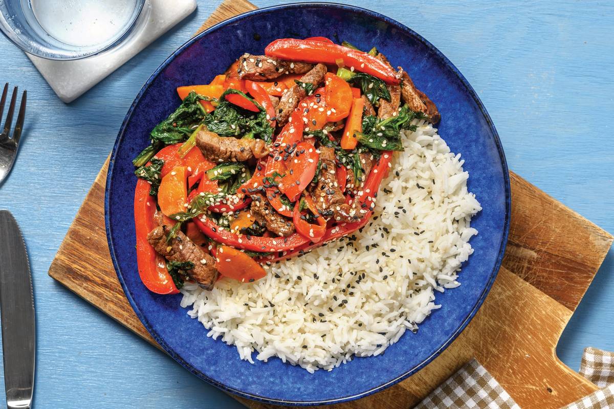 Char Siu Double Beef & Veggie Stir-Fry