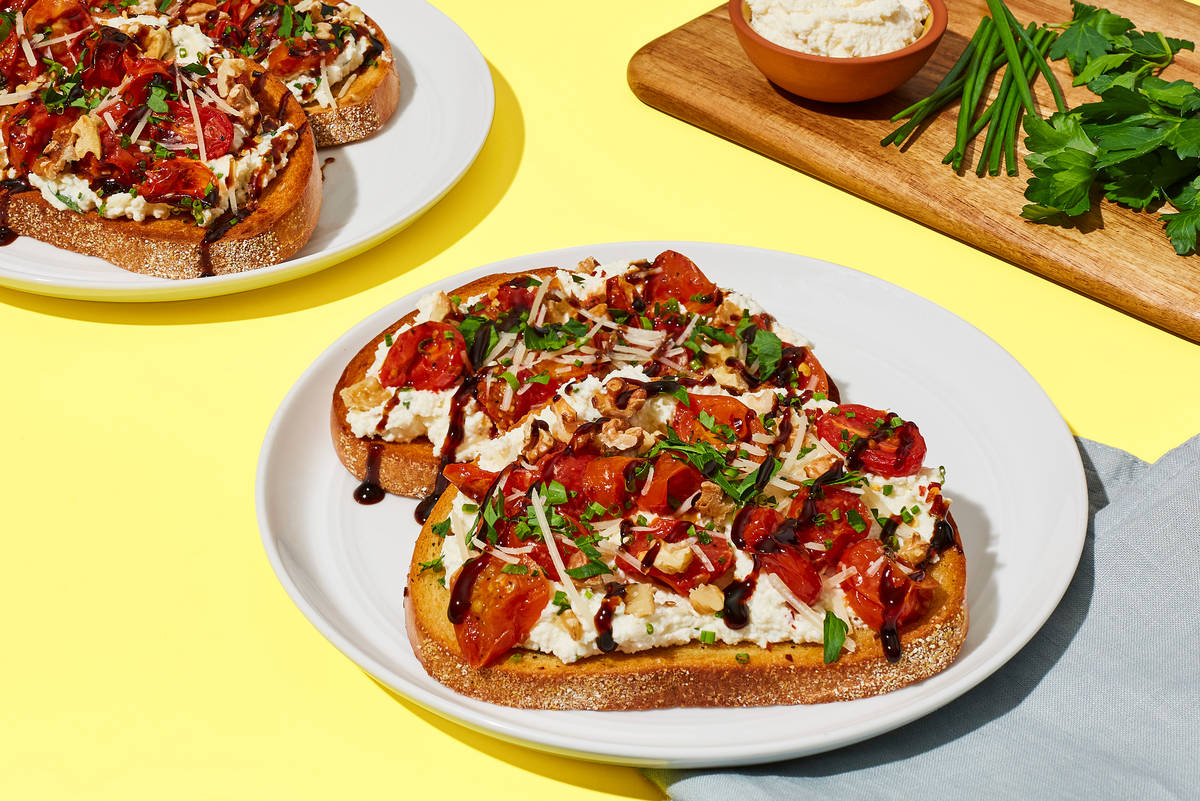 Charred Tomato & Ricotta Toasts