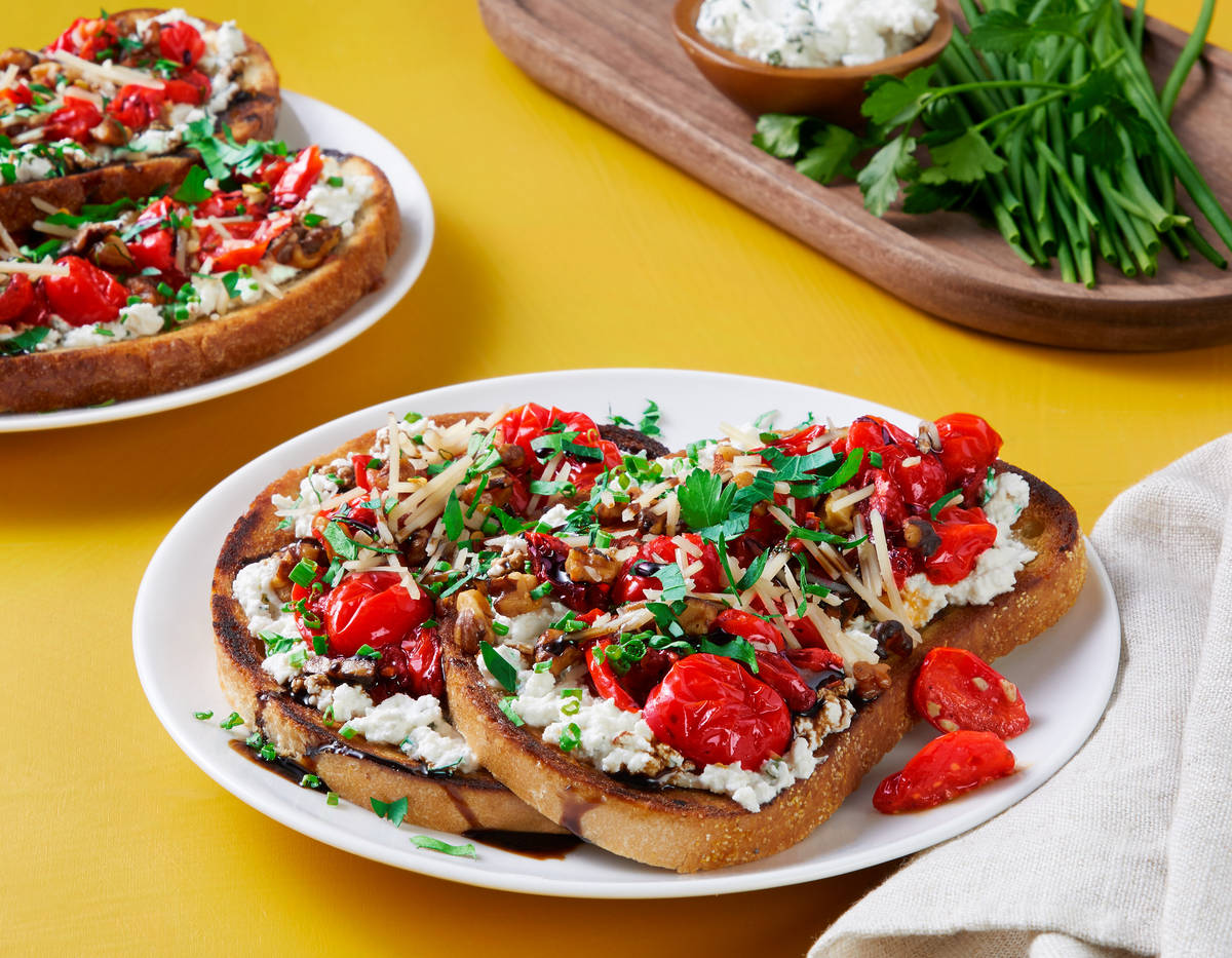 Charred Tomato & Ricotta Toasts