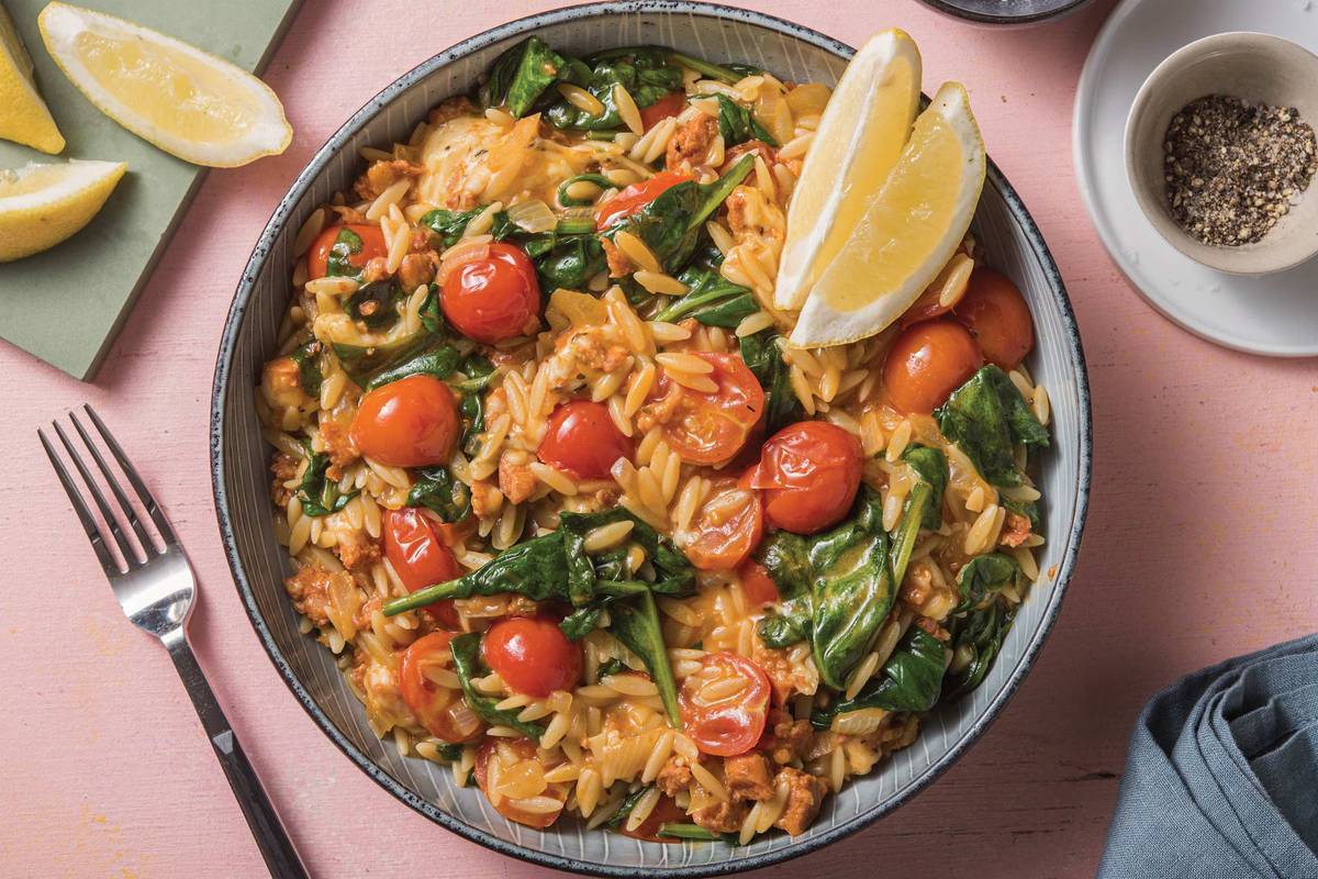 One-Pan Chorizo Risoni Risotto 
