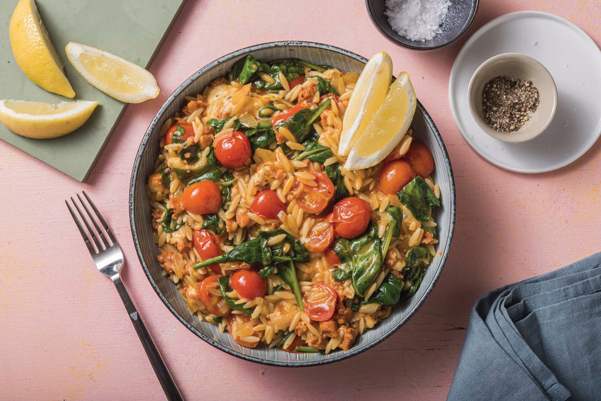 One-Pan Chorizo Risoni Risotto