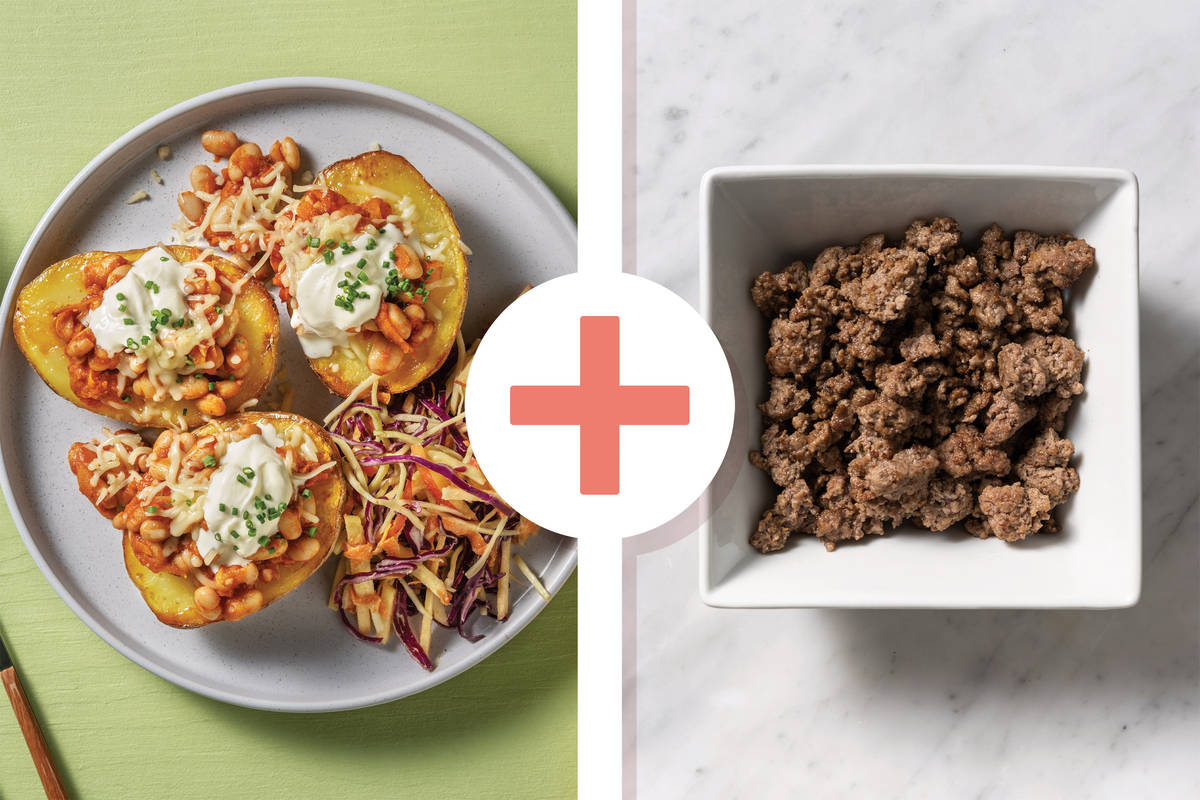 Cheat's Loaded Beef & Veggie Jacket Potatoes