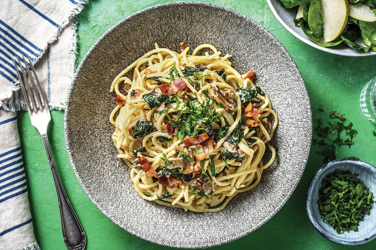 Speedy Bacon & Cheese Fettuccine