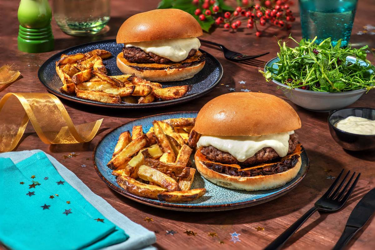Cheesemas Beef Burger and Truffle Chips
