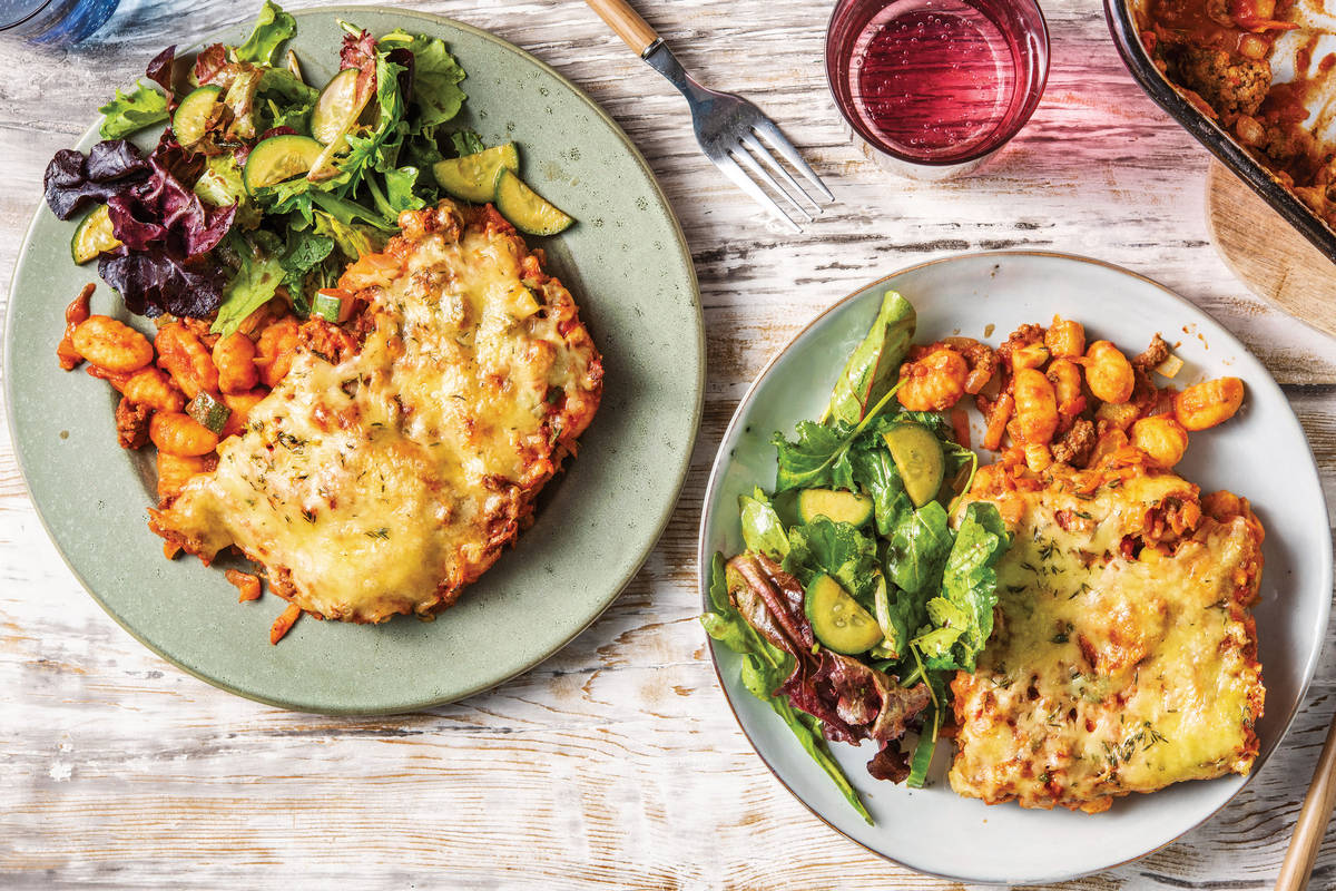 Cheesy Beef Bolognese Baked Gnocchi