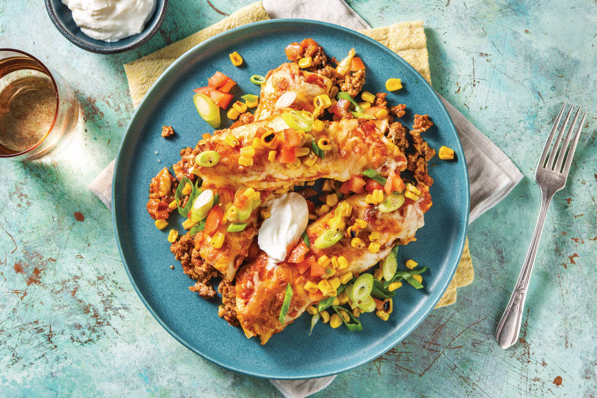 Cheesy Mexican Beef Enchiladas