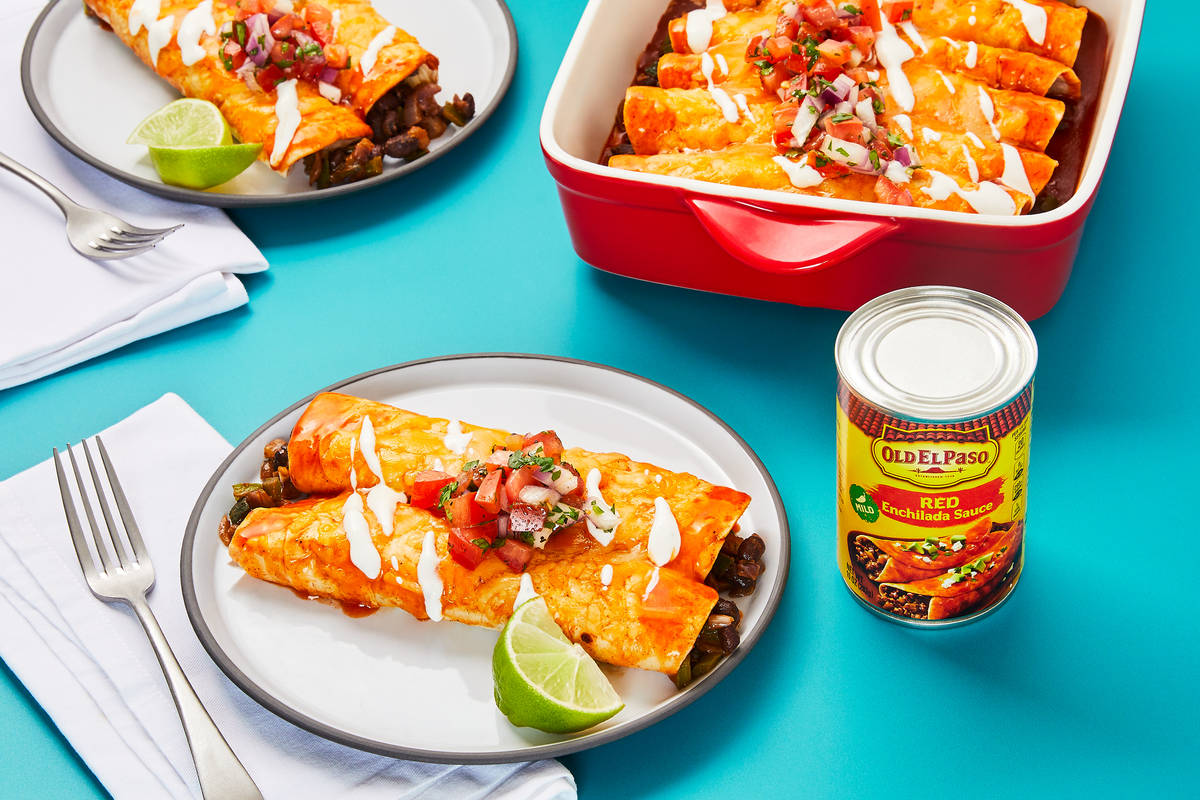 Cheesy Black Bean Enchiladas