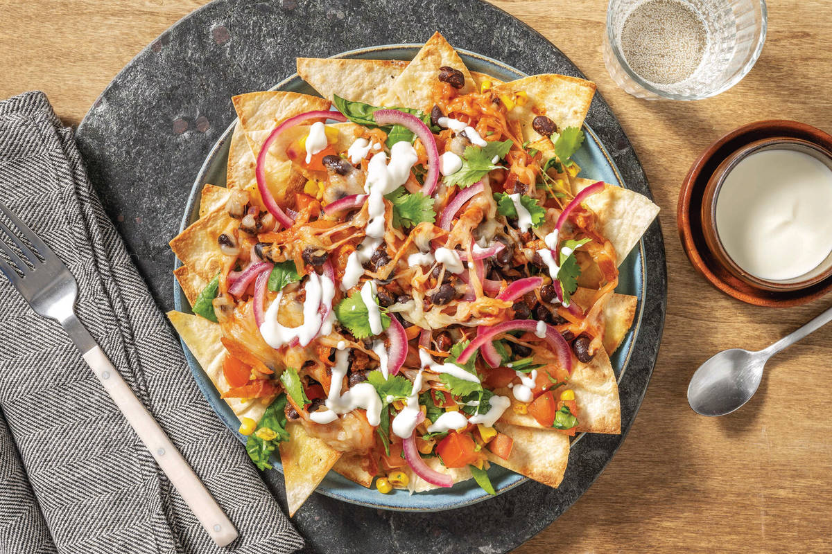 Cheesy Lentil Nachos