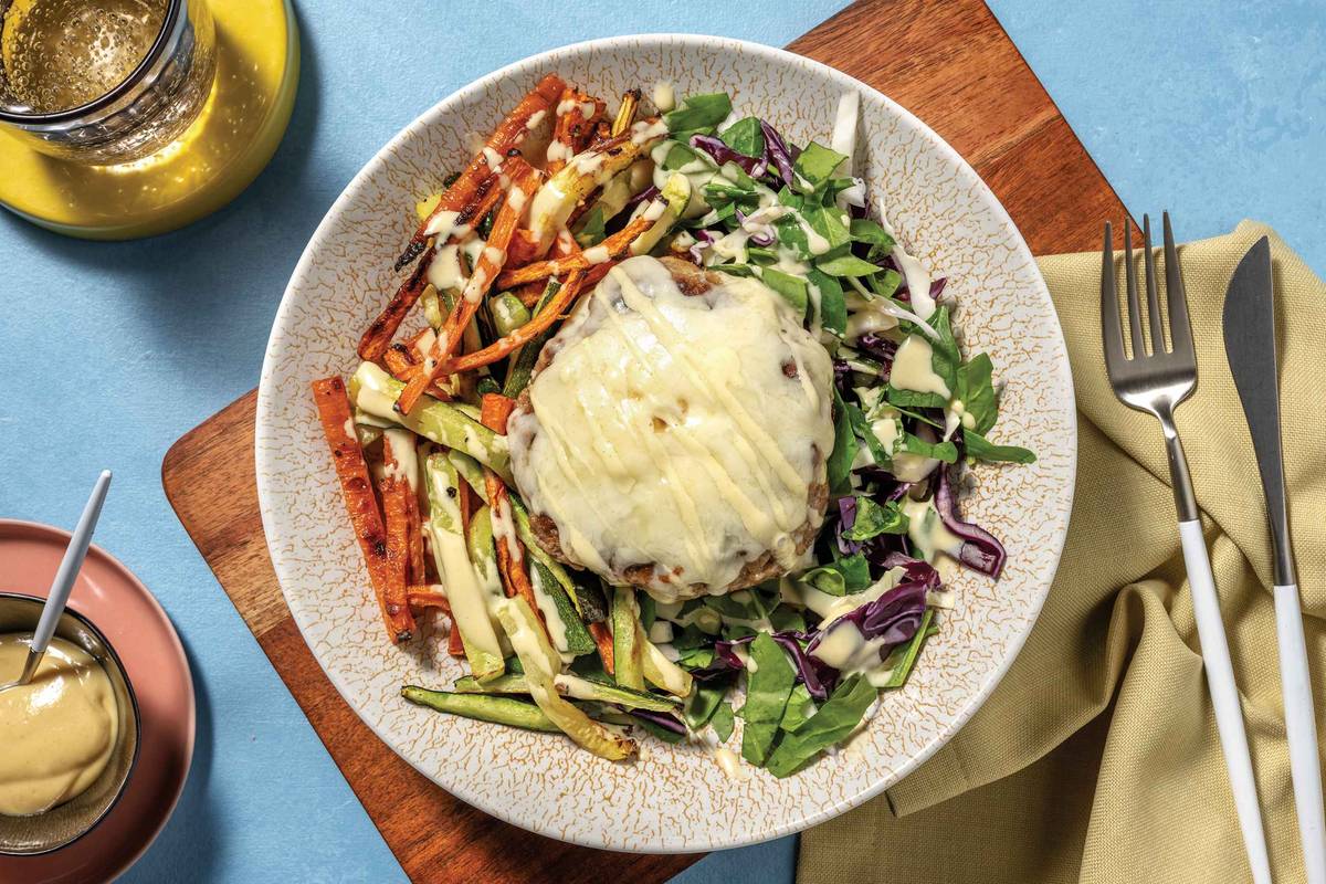 Easy Bunless Beef Cheeseburger Bowl