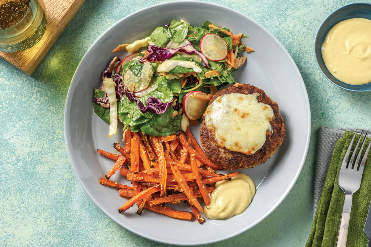 Quick Cheesy Bunless Beef Burgers