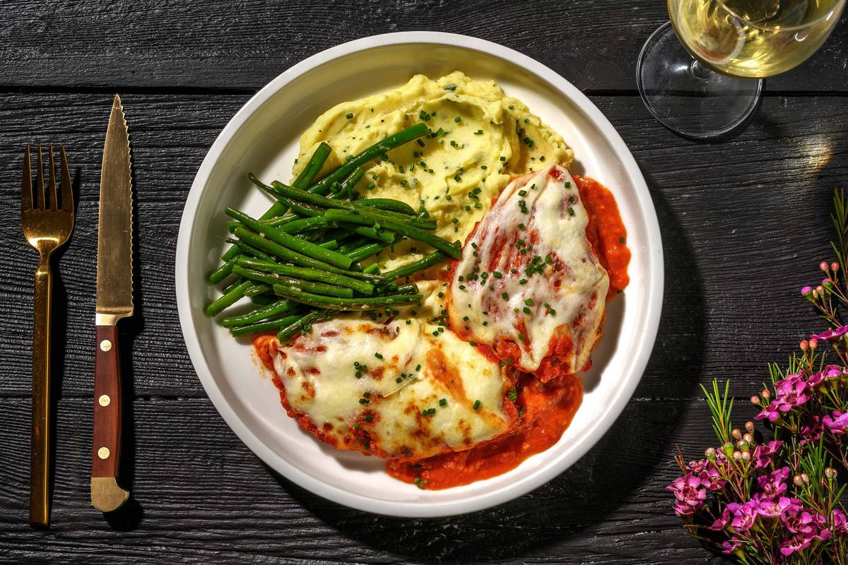 Cheesy Chicken and Serrano Ham Parmigiana