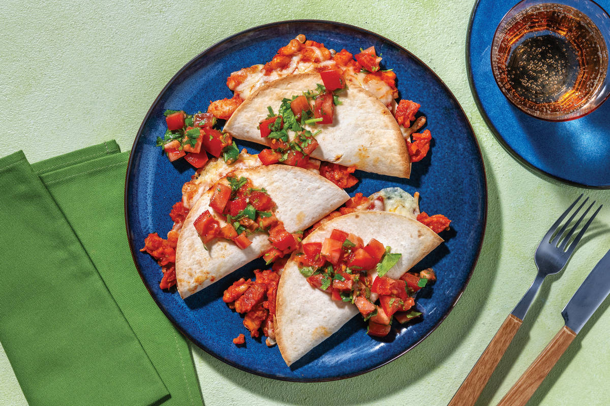 Easy Chorizo & Bean Quesadillas