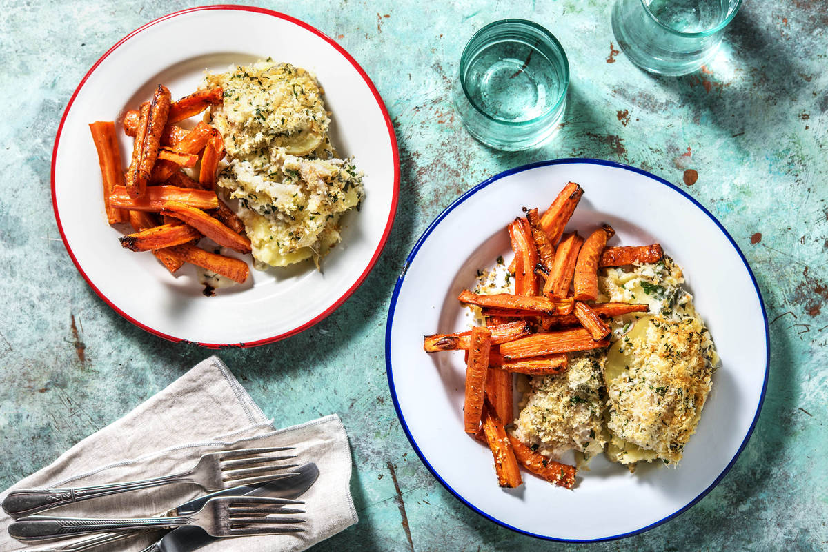 Cheesy Fish & Potato Gratin