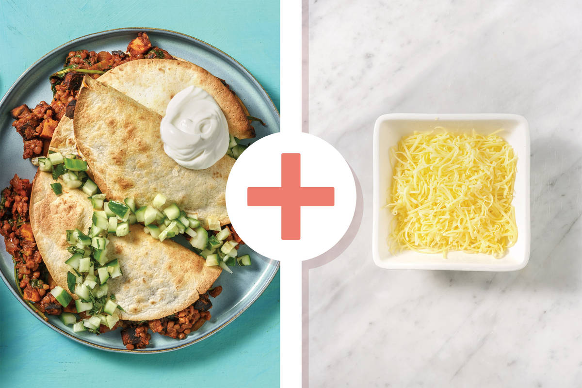 Cheesy Indian Kumara & Lentil Dosa-Dillas