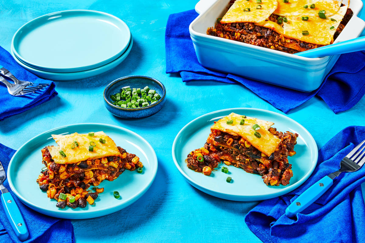 Cheesy Tex-Mex Beef Tortilla Bake