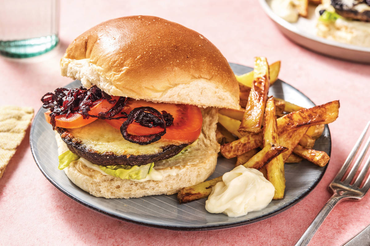 Cheesy Truffle Mushroom Burger