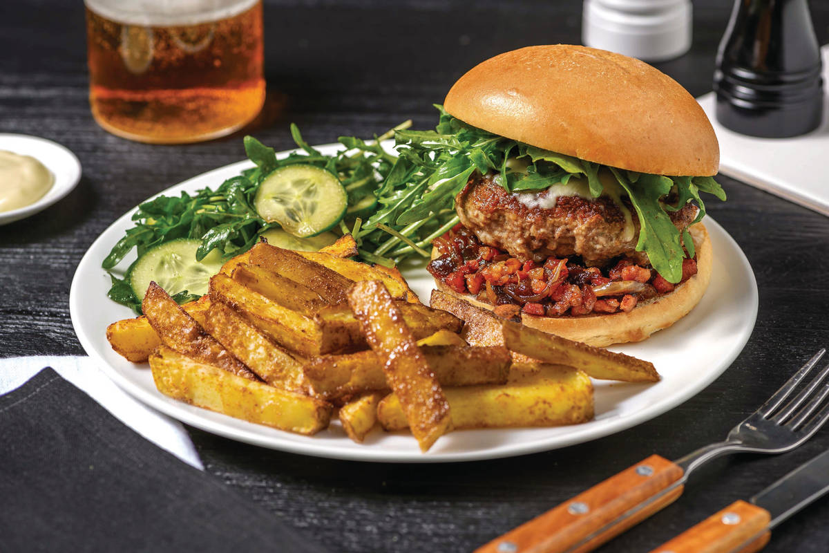 Cheesy Venison & Beef Burger