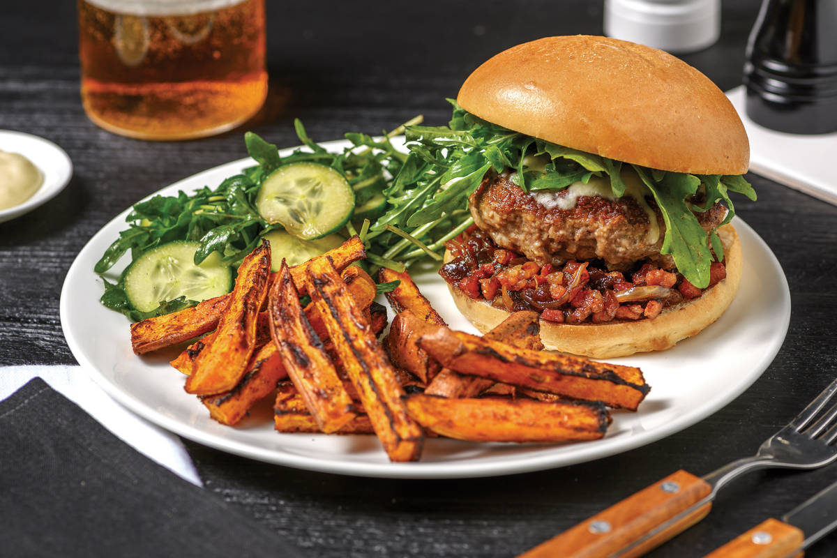 Cheesy Venison & Beef Burger