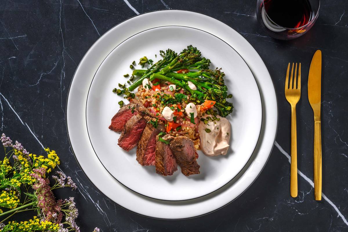 Chermoula Yoghurt Crusted Lamb Steaks