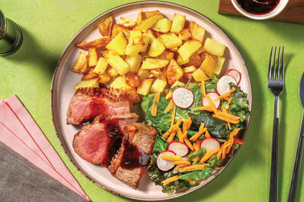 Cherry & Balsamic-Glazed Lamb