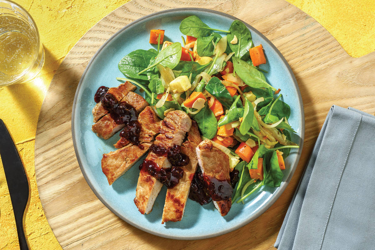 Cherry & Balsamic-Glazed Pork