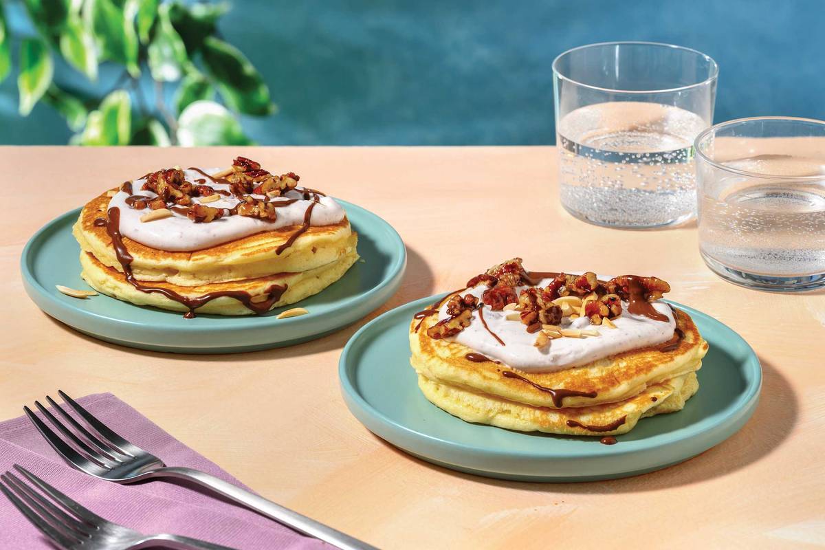 Cherry Cream Pancake Stack